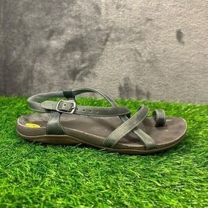 Chaco Sandals Womens 5 M Blue Green Leather Slingback Strappy Outdoor Casual‎